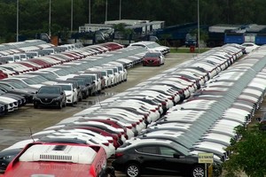 Cars at the Chu Lai - Truong Hai Auto Manufacture and Assembly Complex in the central province of Quang Nam. (Photo: VNA/VNS)