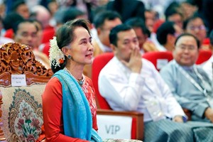 State Counsellor of Myanmar Aung San Suu Kyi at the Invest Myanmar Summit in Nay Pyi Taw (Photo: EPA)