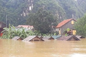 Quang Binh province is hard hit by flood. (Photo: VNA)