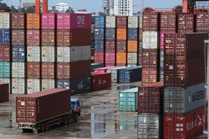 Containers at the Sihanoukville Autonomous Port. (Source: Khmer Times)