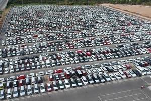 Unsold cars at a garage in Nha Be District (taken on May 6)
