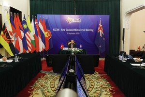 The ASEAN-New Zealand Ministerial Meeting was held online within the framework of the 53rd ASEAN Ministerial Meeting (AMM-53) and related meetings. (Photo: VNA)