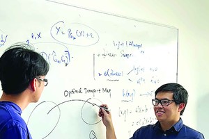 Ho Pham Minh Nhat is instructing his students