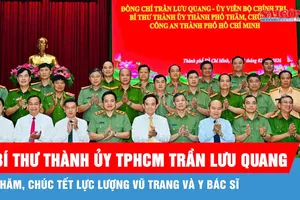 Bí thư Thành ủy TPHCM Trần Lưu Quang thăm, chúc tết lực lượng vũ trang và y bác sĩ