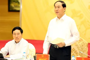 Chủ tịch nước Trần Đại Quang phát biểu chỉ đạo Phiên họp. Ảnh: VGP/Hải Minh