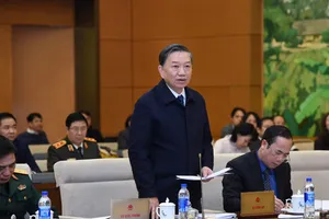 Bộ trưởng  Bộ Công an Tô Lâm phát biểu tại phiên họp