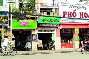 Phố tranh chép trên đường Nam Kỳ Khởi Nghĩa, quận 3, TPHCM                                                                                        Ảnh: TH. D.