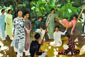 Tác phẩm Le Hamac (Mắc võng, sơn dầu trên bố) của Joseph Inguimberty - Giáo sư Cao đẳng Mỹ thuật Đông Dương, đang là bức cao giá thứ nhì  của Việt Nam, bán với giá 971.152 USD