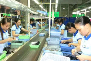 Sản xuất bút bi tại doanh nghiệp tư nhân.  Ảnh: CAO THĂNG