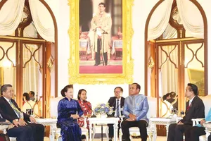 Chủ tịch Quốc hội Nguyễn Thị Kim Ngân hội kiến  Thủ tướng Thái Lan Prayut Chan-ocha. Ảnh: TTXVN