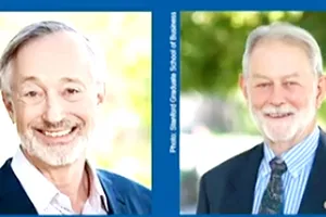 Hai nhà kinh tế học người Mỹ Paul Milgrom (trái)  và Robert Wilson