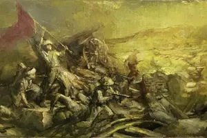 Trưng bày tranh sơn dầu khổ lớn về chiến thắng Điện Biên Phủ