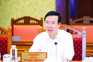 Thường trực  Ban Bí thư  Võ Văn Thưởng phát biểu  tại buổi giao ban. Ảnh: TTXVN