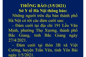Hà Nội khẩn cấp tìm người tới dự 2 đám cưới ở Bắc Giang, Yên Bái có ca mắc và nghi mắc Covid-19