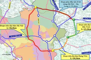 Hướng tuyến đường Vành đai 4 đi qua các tỉnh và thành phố Hà Nội
