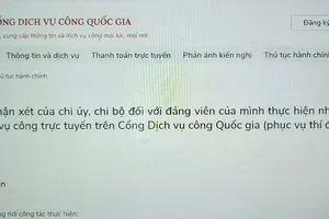 Tích hợp 4 thủ tục hành chính của Đảng lên Cổng Dịch vụ công Quốc gia