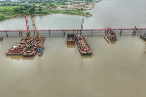 Hà Nội: Cầu Thượng Cát vào giai đoạn thi công then chốt