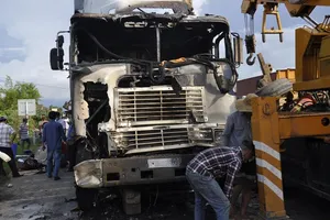 Hiện trường vụ tai nạn.