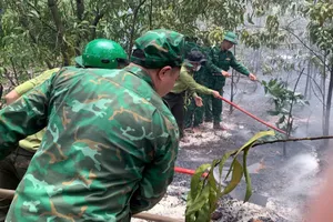 Cán bộ chiến sĩ Biên phòng nỗ lực chữa cháy rừng ở Huế