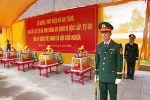 Truy điệu và an táng 5 hài cốt liệt sĩ ở Quảng Trị