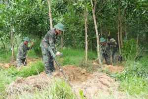 Bộ CHQS tỉnh Quảng Trị khảo sát vị trí nghi có mộ liệt sĩ tại khu vực Câu Nhi