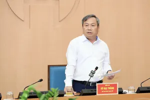 Chủ tịch UBND TP Hà Nội phát biểu tại buổi làm việc. Ảnh: ĐÌNH HIỆP