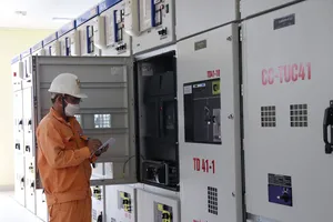 Công nhân Công ty TNHH MTV Điện lực Đồng Nai kiểm tra kỹ thuật trước khi đóng điện  ​