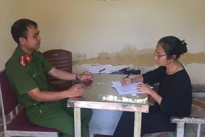 Cao Thị Tâm khai báo tại cơ quan công an