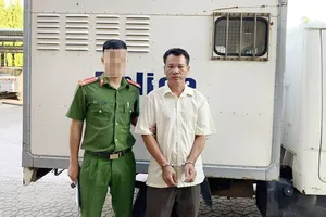 Đối tượng Nguyễn Trọng Hạnh tại cơ quan công an