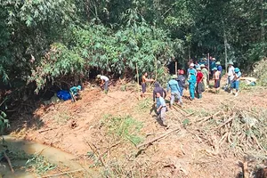 Khu vực hiện trường tìm thấy thi thể chị N.T.H.