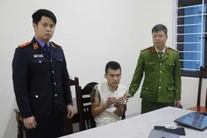 Đối tượng Mã Văn Vũ tại cơ quan công an. Ảnh: Công an Nghệ An