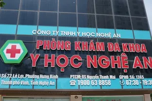 Phòng khám Đa khoa Y học Nghệ An. Ảnh: CÔNG AN NGHỆ AN