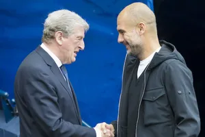 HLV Roy Hodgson (trái) tin tưởng Pep Guardiola và Man.City sẽ đăng quang. Ảnh: Getty Images 