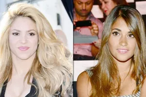 Mối quan hệ giữa Roccuzzo (phải) và Shakira đã bớt căng thẳng.