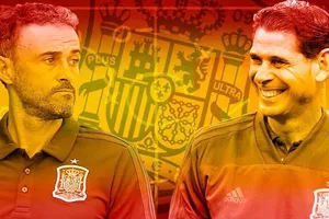 Enrique (trái) có nhiều sự thay đổi so với thời của Hierro. Ảnh Marca.