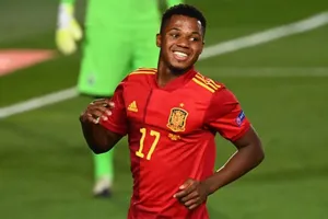 Ansu Fati đi vào lịch sử tuyển Tây Ban Nha. Ảnh: Getty Images