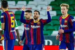 Lionel Messi tìm lại cảm hứng ghi bàn là tin vui với Barca. Ảnh: Getty Images