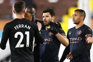 Sergio Aguero ghi bàn sau 14 tháng giúp Man.City thắng trận thứ 2 liên tiếp. Ảnh: Getty Images 