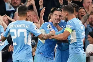 Jack Grealish đã cùng Man.City ra mắt ấn tượng ở Champions League. Ảnh: Getty Images