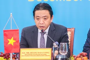 Thứ trưởng Bộ VH-TT-DL Hoàng Đạo Cương tại phiên họp.