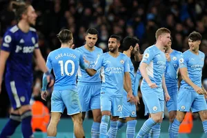 Man.City ghi chiến thắng lớn nhất mùa giải để thật sự gây áp lực cho đối thủ bám đuổi. Ảnh: Getty Images