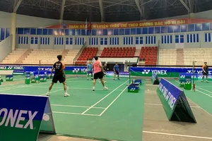 Đội tuyển cầu lông Việt Nam là đội đầu tiên tập luyện ngay tại điểm tổ chức SEA Games 31. Ảnh: NGHĨA LÊ