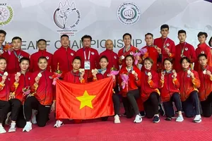 Đội karate Việt Nam tại giải vô địch Đông Nam Á 2022. Ảnh: TÙNG LÊ