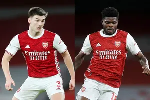 Kieran Tierney (trái) và Thomas Partey vốn là 2 vị trí không thể thiếu của Arsenal.