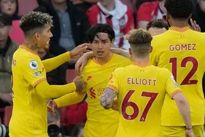 Takumi Minamino cùng đội hình 2 Liverpool giành chiến thắng tại Southampton. Ảnh: Getty Images