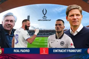 Real Madrid và Eintracht Frankfurt đối đầu nhau trong trận tranh Siêu cúp châu Âu.