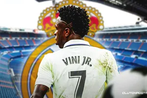 Tiền đạo Vinicius Junior đảm nhận chiếc áo số 7 mang tính biểu tượng của Real Madrid.