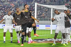 Nam Phi ăn mừng sau khi loại Morocco chơi chiến thắng 0-2 để vào tứ kết.