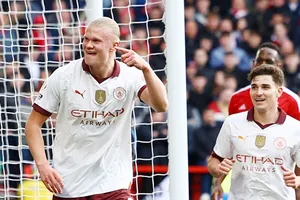Erling Haaland vào sân từ ghế dự bị và ấn định chiến thắng 2-0 cho Man.City trên sân Nottingham Forest.