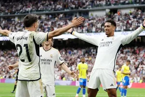 Hình ảnh Jude Bellingham ăn mừng này là tiêu biểu cho mùa giải thành công của Real Madrid.